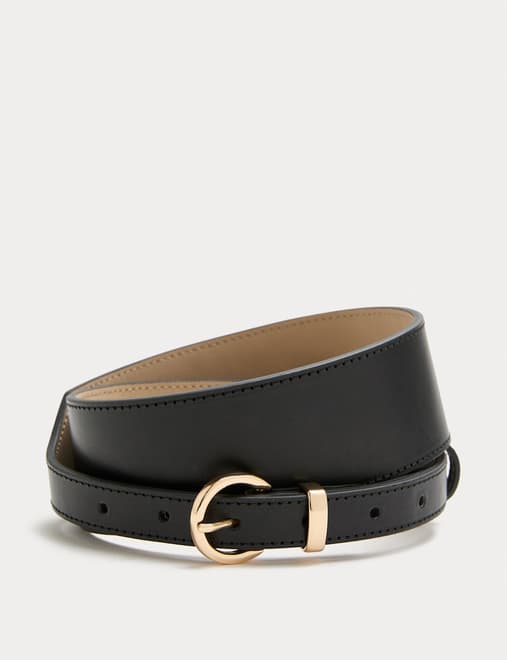 Leather Rich Wide Waist Belt