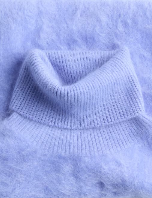 Pure Cashmere Roll Neck Knitted Top
