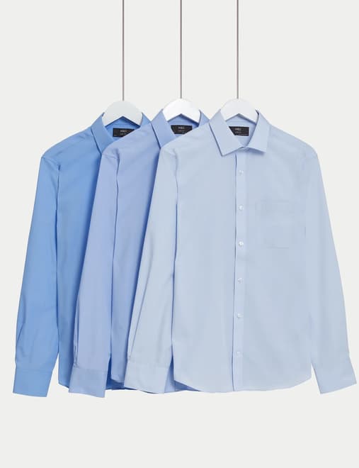 M and s slim fit sale shirts