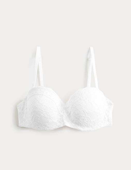 Lace Wired Strapless Bandeau Bra A-E