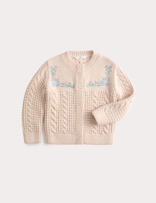 Flower Embroidered Cardigan (2-8 Yrs)