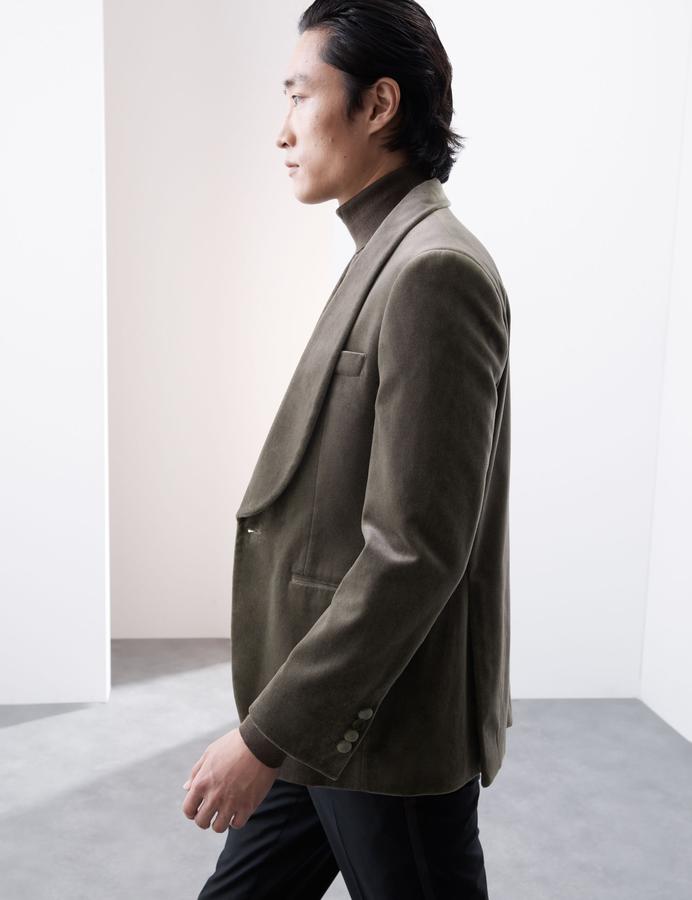 Pure Cotton Velvet Blazer