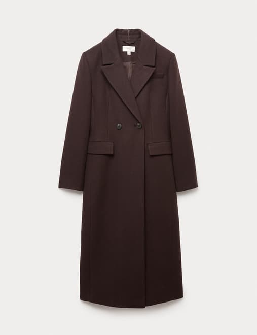 Waisted Double Breasted Longline Tailored Coat