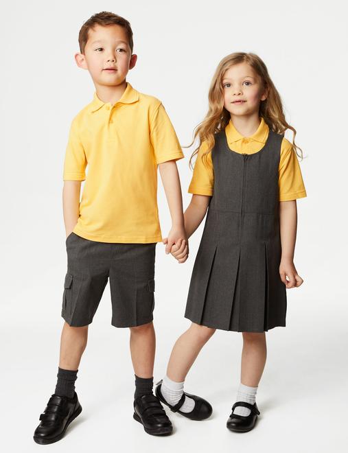 3 Pack Unisex Stain Resist School Polo Shirts (2-18 Yrs)