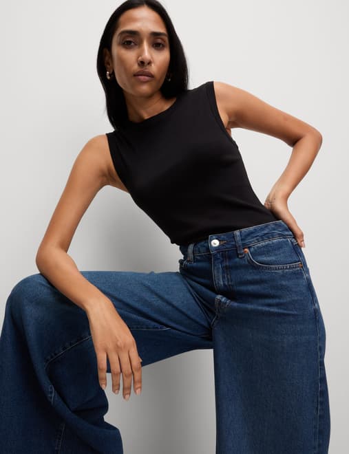 Cotton Rich Ribbed Vest Top