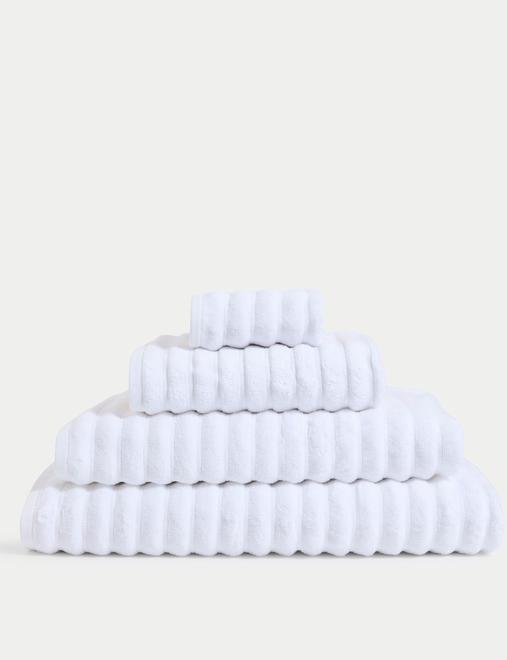 Pure Cotton Super Plush Ribbed Bath Towel