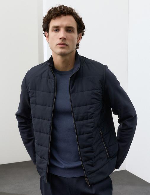 Regular Fit Cotton Rich Padded Hybrid Jacket