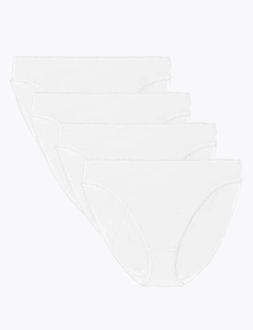 Marks & Spencer Women's 5pk No VPL Microfibre High Leg Knickers, 22, CREAM  C price in UAE,  UAE