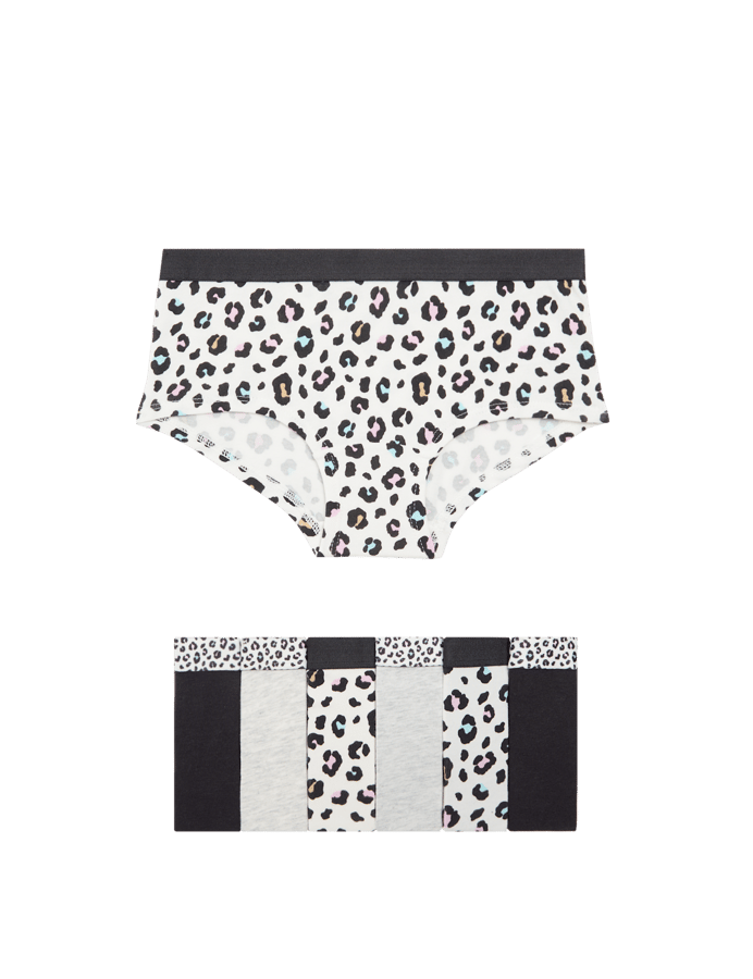7pk Cotton with Stretch Leopard Shorts (5-16 Yrs)