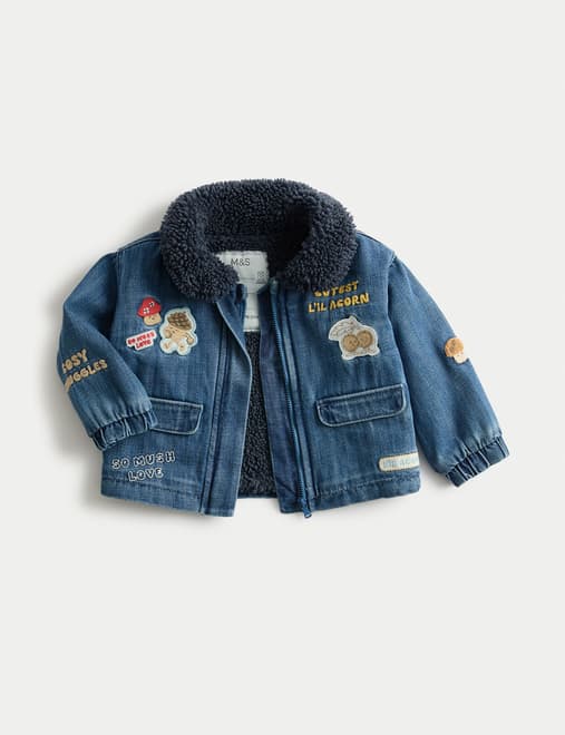 Denim Acorn Badge Borg Lined Jacket (0 Mths-3 Yrs)