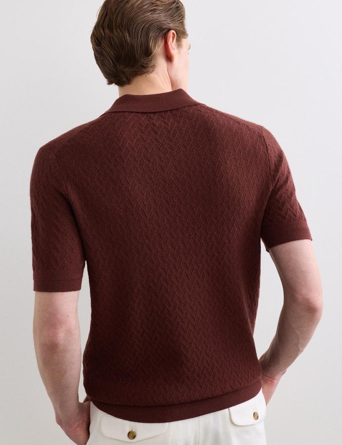 Merino Wool with Silk Knitted Polo Shirt