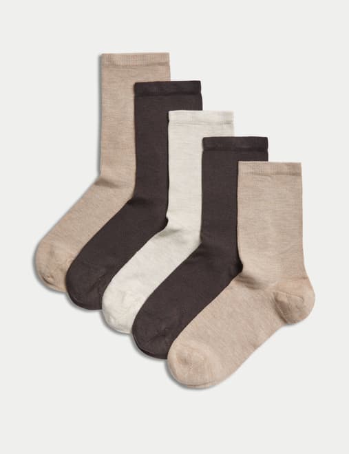 5pk Cotton Rich Cushioned Crew Socks, Goodmove