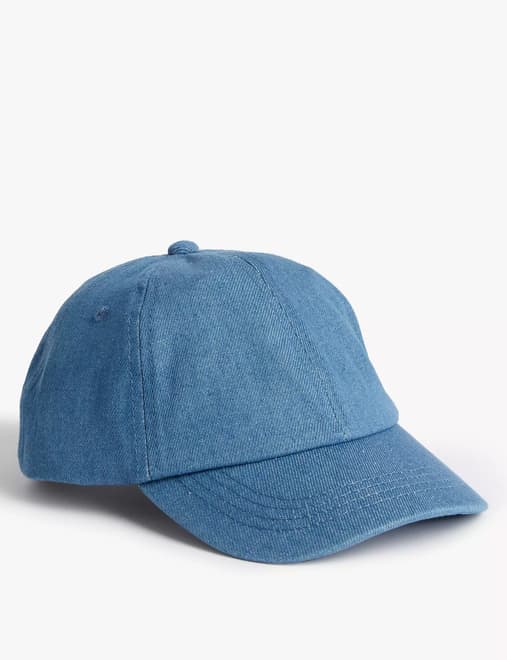 Marks & Spencer Kids' Pure Cotton Sun Hat (1-13 Yrs) - Navy - 12-18