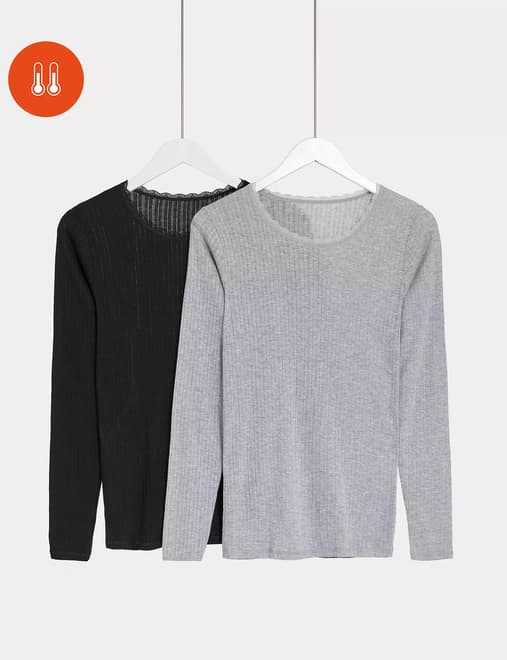 2pk Heatgen™ Light Thermal Long Sleeve Top, M&S Collection