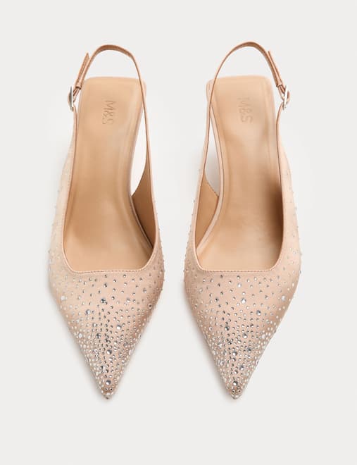 Sparkly Slingback Kitten Heels