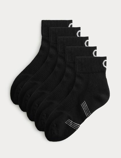 5 أزواج من جوارب سبورت بطول ربع القدم، مبطنة وغنية بالقطن من فريش فيت