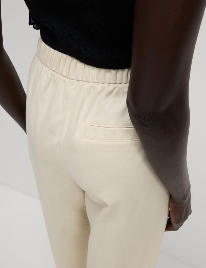 Pure Cotton Twill Barrel Leg Trousers