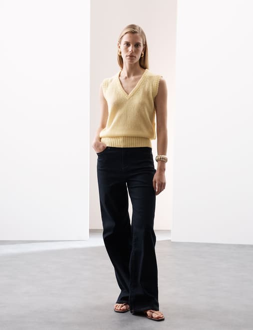 V-Neck Knitted Vest With Cashmere