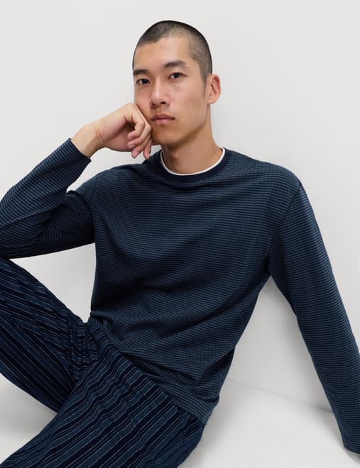 Pure Cotton Textured Loungewear Top