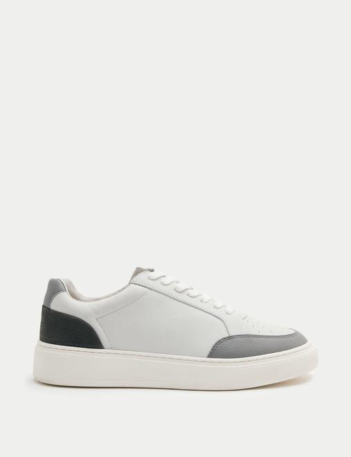 Leather Lace Up Trainers