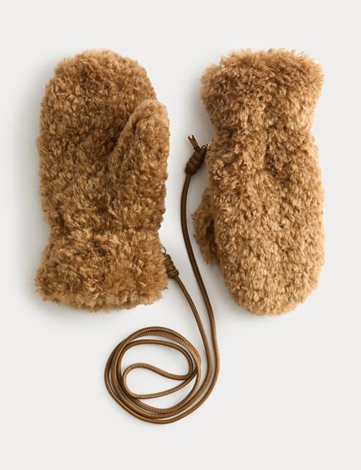 Faux Shearling Mittens