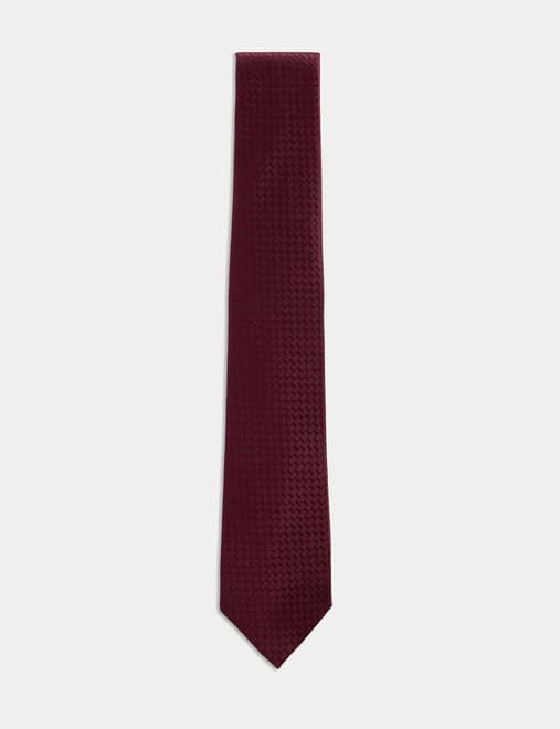 Slim Textured Pure Silk Tie