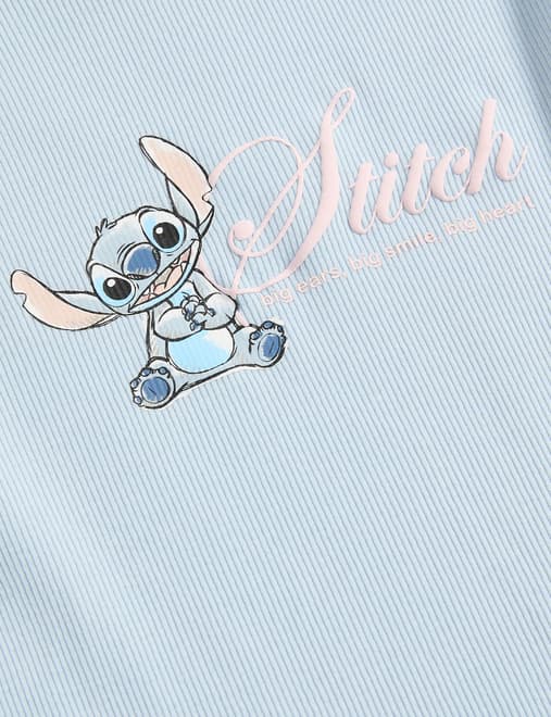 Cotton Rich Lilo & Stitch™ Ribbed Top (6-16 Yrs)