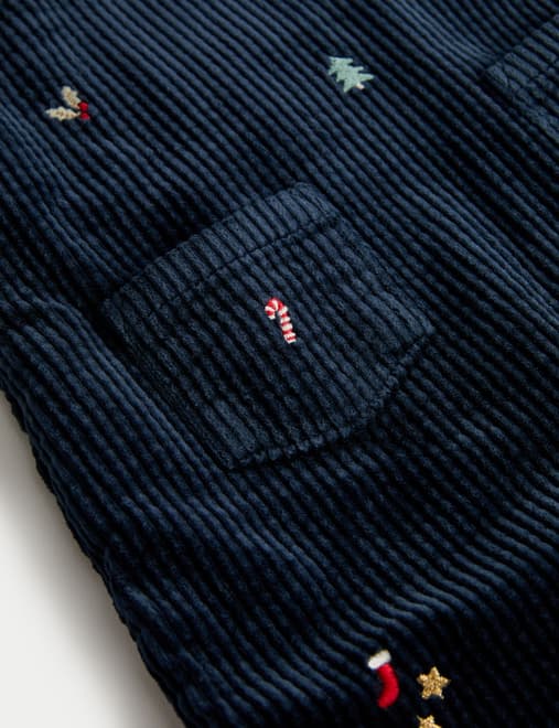 2pc Pure Cotton Christmas Dungaree Outfit