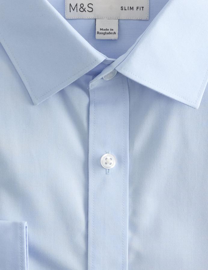 Slim Fit Easy Iron Cotton Blend Shirt
