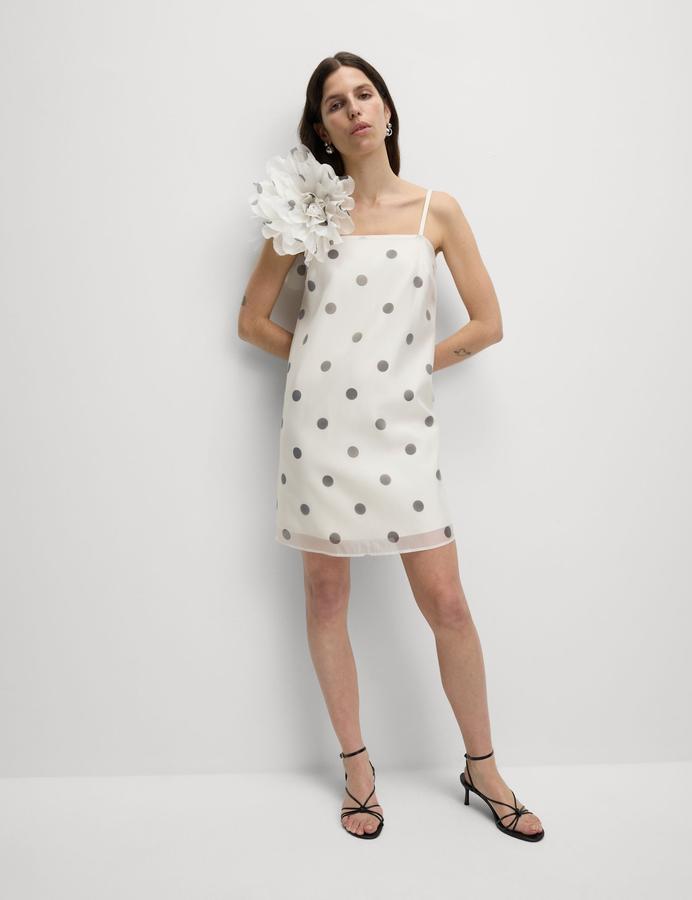 Polka Dot Square Neck Mini Column Dress