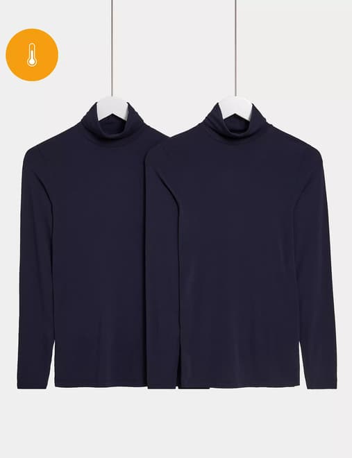 2pk Heatgen™ Thermal Light Long Sleeve Tops, M&S Collection, M&S