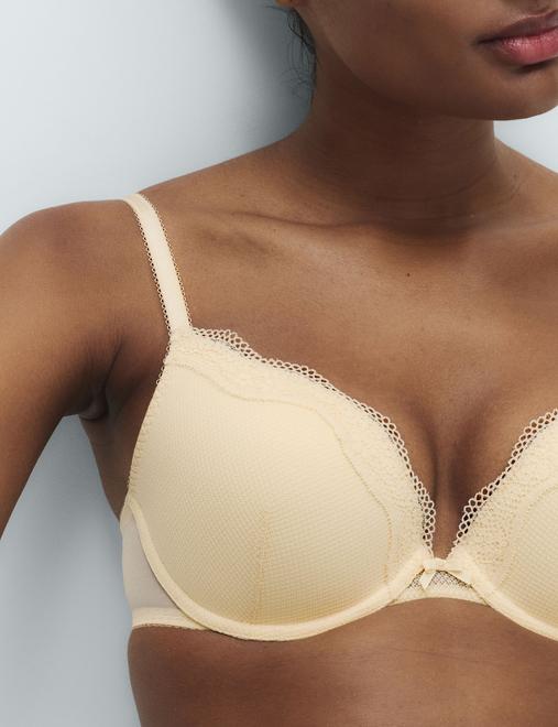 Jasmine Lace Wired Push Up Plunge Bra A-E