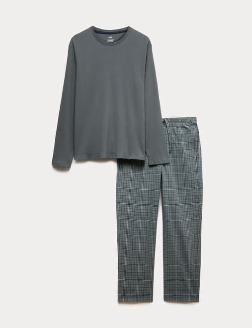 Pure Cotton Ombre Checked Pyjama Set