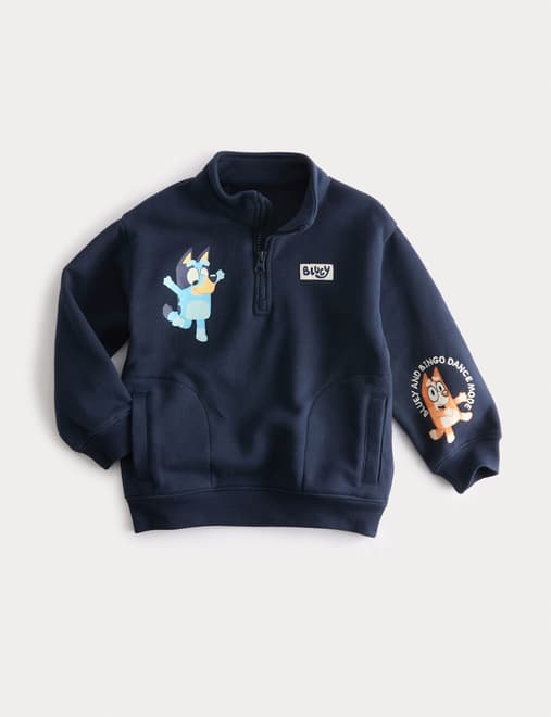Cotton Rich Bluey™ Half Zip Sweatshirt (2-8 Yrs)