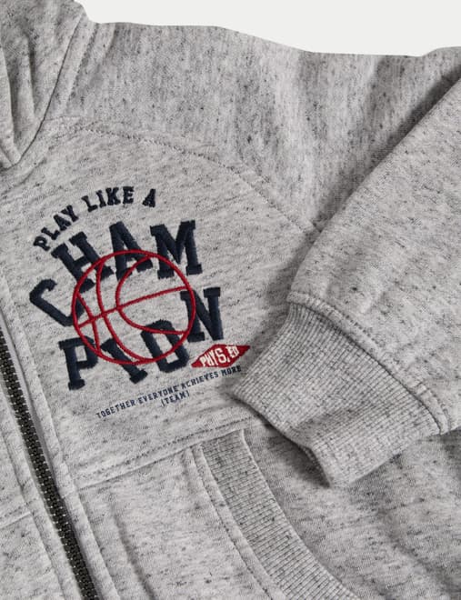 Cotton Rich Sports Zip Hoodie (2-8 Yrs)