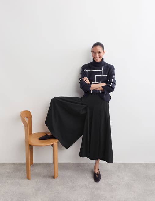 Pleated Culottes with Wool