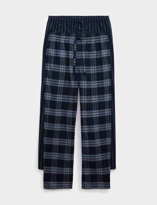 2pk Brushed Cotton Pyjama Bottoms