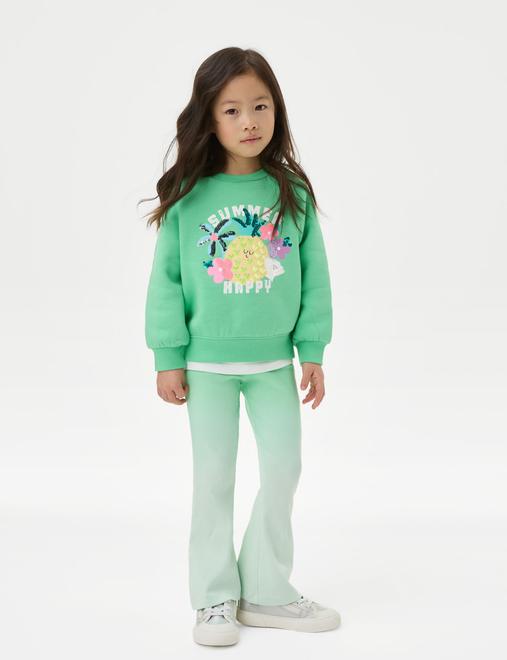 Cotton Rich Ribbed Flared Legging (2-8 Yrs)