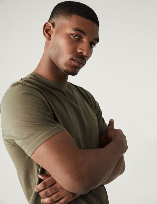 Regular Fit Pure Cotton Crew Neck T-Shirt