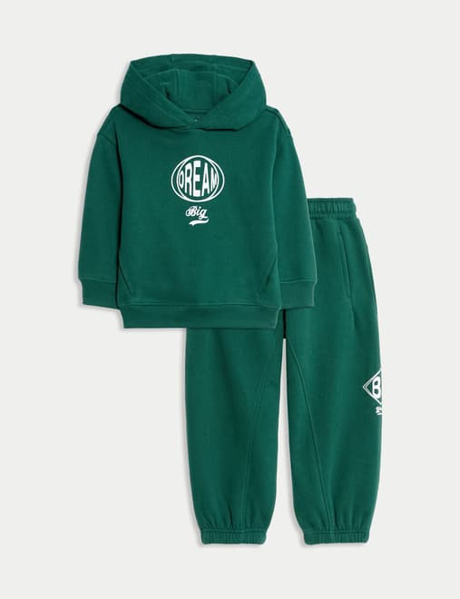 Cotton Rich Baseball Top & Jogger Set (2-8 Yrs)