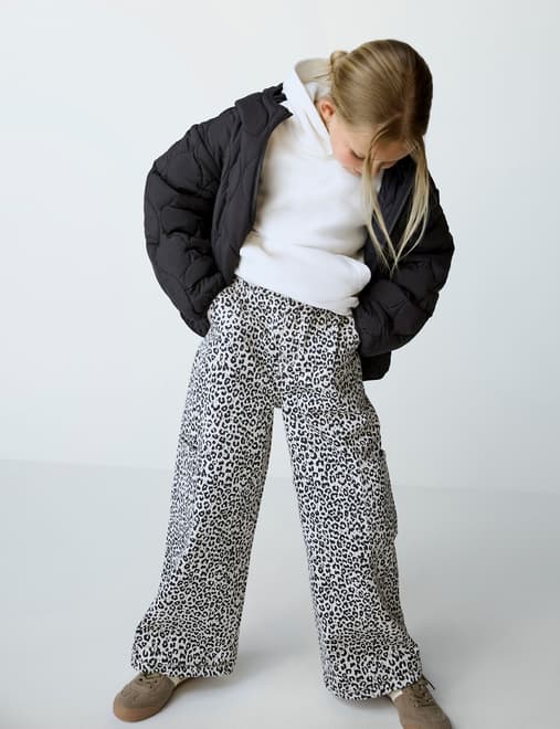Wide Leg Animal Print Jeans (6-16 Yrs)
