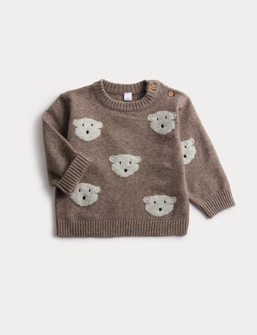 Knitted Bear Jumper (0-3 Yrs)