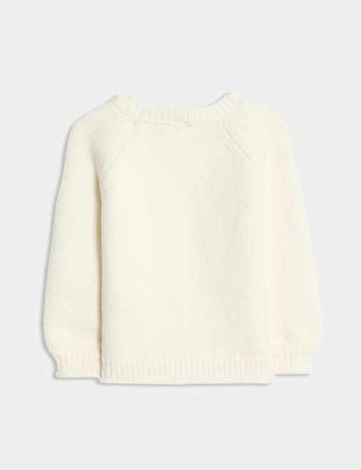 Cotton Rich Flower Embroidered Jumper (0 Mths-6 Yrs)