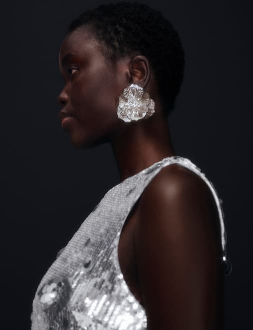 Sequin Floral Shell Top