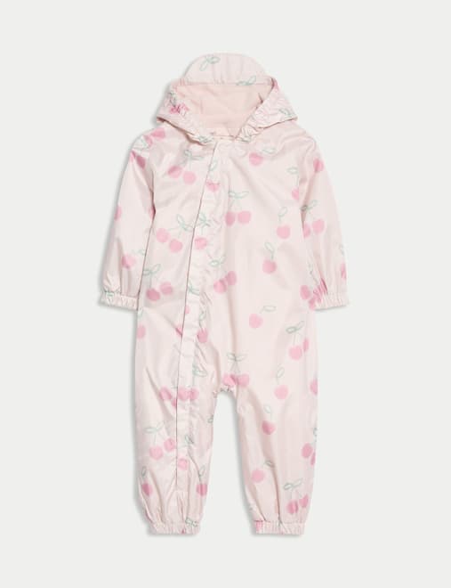 Cherry Print Puddlesuit (0-3 Yrs)