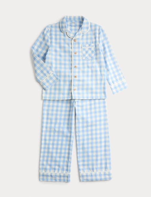 Pure Cotton Gingham Revere Pyjamas (9 Mths-10 Yrs)