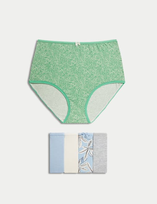 5pk Cotton Lycra™ Printed Full Briefs