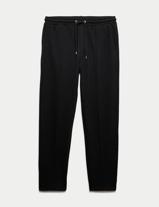 Cotton Rich Pintuck Straight Leg Joggers