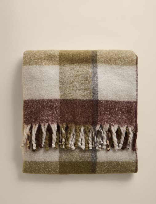 Faux Mohair Checked Throw