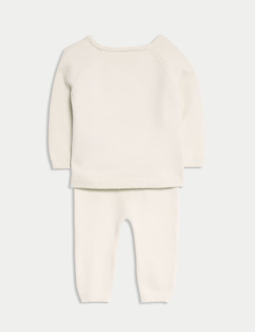 2pc Knitted Bear Wrap Outfit (0-12 Mths)